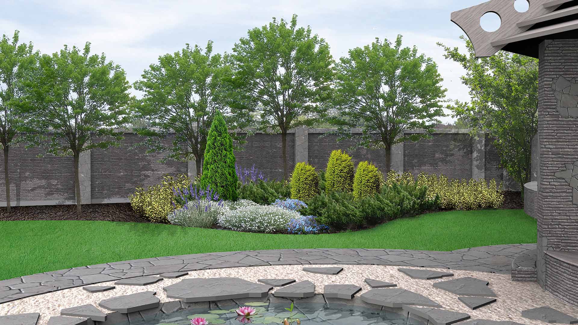 3D rendering of a landscape project in Huntsville, AL.