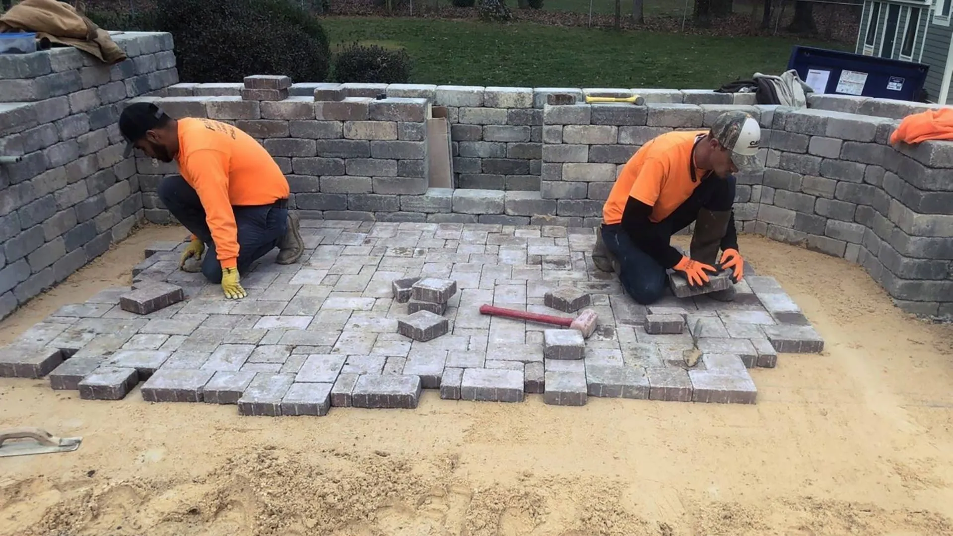 Five Star professionals building hardscape project in Harvest, AL.