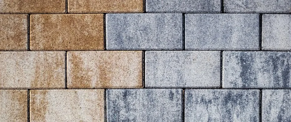 Colored concrete pavers in a running bond pattern in Huntsville, AL.