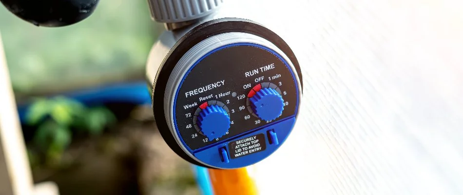 Timer of an irrigation system in Huntsville, AL.
