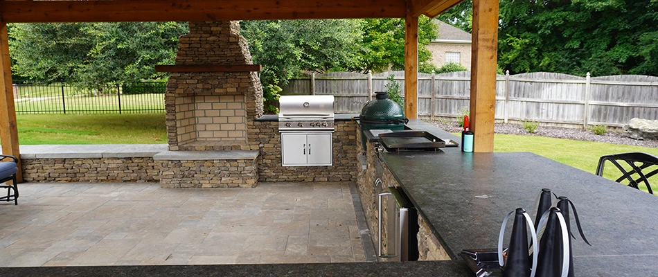 Custom outdoor kitchen installed for clients in Huntsville, AL.