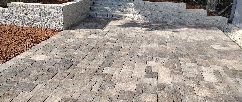 Concrete paver patio on a property in Huntsville, AL.