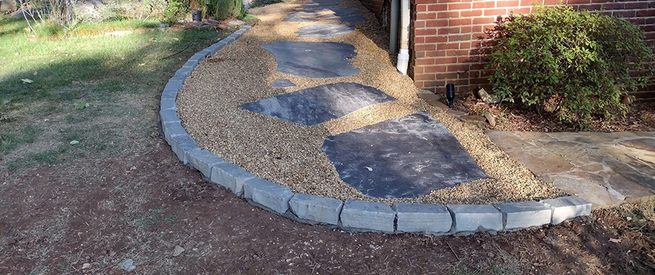 Walkway installed beside a home in Owens Cross Roads, AL.