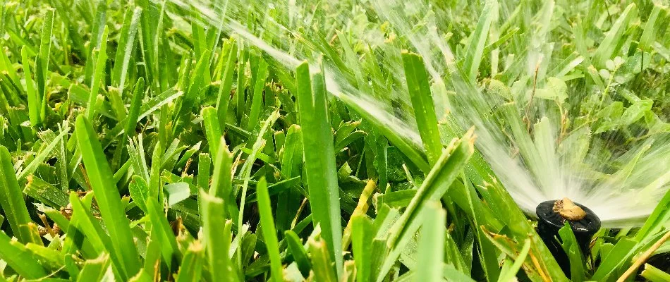 Irrigation system spraying on a lawn in Boonshill, TN.