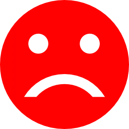 Review page sad face icon for customers who may not have had the experience they wanted.